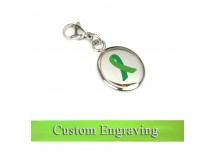 MyIDDr Green Ribbon Awareness Keychain Custom Engraved