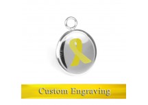 MyIDDr Yellow Awareness Charm Stainless Steel Custom Engraved
